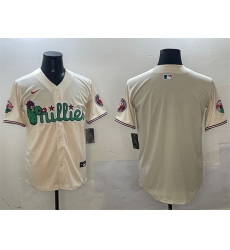 Men Philadelphia Phillies Blank Cream Phanatic Limited Stitched Jersey