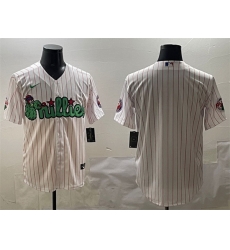 Men Philadelphia Phillies Blank White Phanatic Cool Base Stitched Jersey