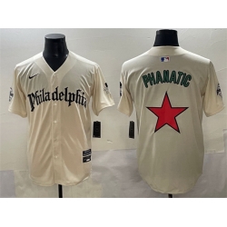 Men Philadelphia Phillies Cream Phanatic Gothic Vapor Limited Stitched Jersey