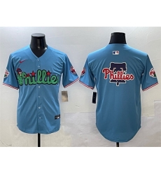 Men Philadelphia Phillies Team Big Logo Light Blue Phanatic Limited Stitched Jersey