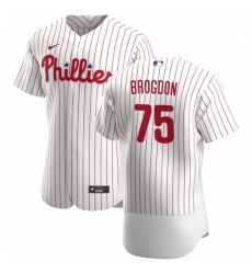 Philadelphia Phillies 75 Connor Brogdon Men Nike White Home 2020 Authentic Player MLB Jersey