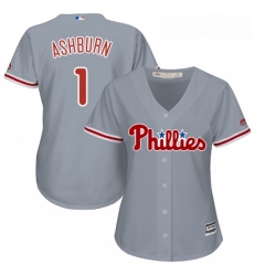 Womens Majestic Philadelphia Phillies 1 Richie Ashburn Replica Grey Road Cool Base MLB Jersey Womens Majestic Philadelphia Phillies 1 Richie Ashburn Replica Grey Road Cool Base MLB Jersey