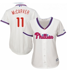 Womens Majestic Philadelphia Phillies 11 Tim McCarver Authentic Cream Alternate Cool Base MLB Jersey Womens Majestic Philadelphia Phillies 11 Tim McCarver Authentic Cream Alternate Cool Base MLB Jersey