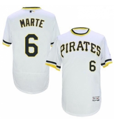 Mens Majestic Pittsburgh Pirates 6 Starling Marte White Flexbase Authentic Collection Cooperstown MLB Jersey Mens Majestic Pittsburgh Pirates 6 Starling Marte White Flexbase Authentic Collection Cooperstown MLB Jersey
