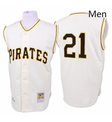 Mens Mitchell and Ness 1960 Pittsburgh Pirates 21 Roberto Clemente Replica White Throwback MLB Jersey Mens Mitchell and Ness 1960 Pittsburgh Pirates 21 Roberto Clemente Replica White Throwback MLB Jersey