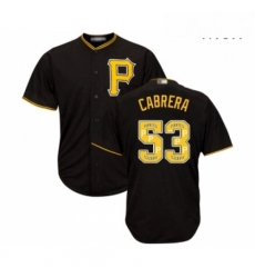 Mens Pittsburgh Pirates 53 Melky Cabrera Authentic Black Team Logo Fashion Cool Base Baseball Jersey Mens Pittsburgh Pirates 53 Melky Cabrera Authentic Black Team Logo Fashion Cool Base Baseball Jersey