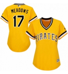 Womens Majestic Pittsburgh Pirates 17 Austin Meadows Replica Gold Alternate Cool Base MLB Jersey Womens Majestic Pittsburgh Pirates 17 Austin Meadows Replica Gold Alternate Cool Base MLB Jersey