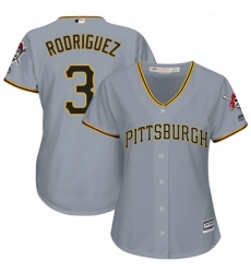 Womens Majestic Pittsburgh Pirates 3 Sean Rodriguez Replica Grey Road Cool Base MLB Jersey Womens Majestic Pittsburgh Pirates 3 Sean Rodriguez Replica Grey Road Cool Base MLB Jersey