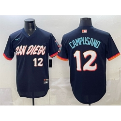 Men San Diego Padres  12 Luis Campusano Obsidian 2026 City Connect Stadium Stitched Baseball Jersey