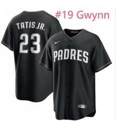 Men San Diego Padres 19 Tony Gwynn Cool Base Stitched Black Baseball Jersey