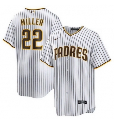 Men San Diego Padres 22 Mason Miller White Cool Base Stitched Baseball Jersey