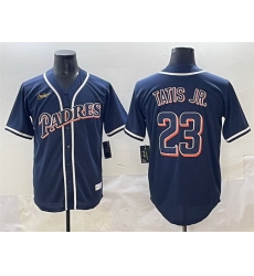 Men San Diego Padres 23 Fernando Tatis Jr  Navy Stitched Baseball Jersey