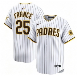 Men San Diego Padres #25 Ty France White 2026 Home Limited Stitched Baseball Jersey