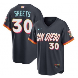 Men San Diego Padres  30 Gavin Sheets Obsidian 2026 City Connect Stadium Stitched Baseball Jersey