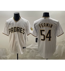 Men San Diego Padres  54 Freddy Fermin White Cool Base Stitched Baseball Jersey