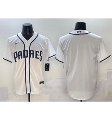Men San Diego Padres Blank White Cool Base Stitched Baseball Jersey