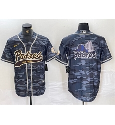 Men San Diego Padres Gray Camo Team Big Logo Cool Base Stitched Baseball Jersey 5 Men San Diego Padres Gray Camo Team Big Logo Cool Base Stitched Baseball Jersey 5