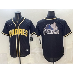 Men San Diego Padres Team Big Logo 2026 Fashion Replica Black Out Stitched Baseball Jersey 001