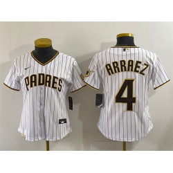 Women San Diego Padres 4 Luis Arraez White Stitched Baseball Jersey 