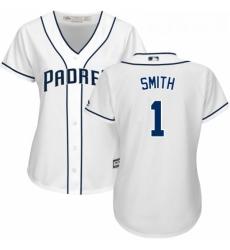 Womens Majestic San Diego Padres 1 Ozzie Smith Authentic White Home Cool Base MLB Jersey Womens Majestic San Diego Padres 1 Ozzie Smith Authentic White Home Cool Base MLB Jersey