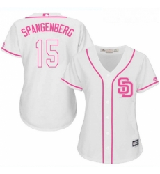 Womens Majestic San Diego Padres 15 Cory Spangenberg Authentic White Fashion Cool Base MLB Jersey Womens Majestic San Diego Padres 15 Cory Spangenberg Authentic White Fashion Cool Base MLB Jersey