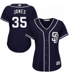 Womens Majestic San Diego Padres 35 Randy Jones Authentic Navy Blue Alternate 1 Cool Base MLB Jersey Womens Majestic San Diego Padres 35 Randy Jones Authentic Navy Blue Alternate 1 Cool Base MLB Jersey