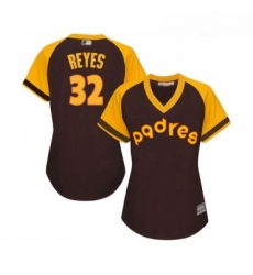 Womens San Diego Padres 32 Franmil Reyes Replica Brown Alternate Cooperstown Cool Base Baseball Jersey Womens San Diego Padres 32 Franmil Reyes Replica Brown Alternate Cooperstown Cool Base Baseball Jersey