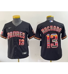Youth San Diego Padres 13 Manny Machado Black Mexico Cool Base Stitched Baseball Jersey