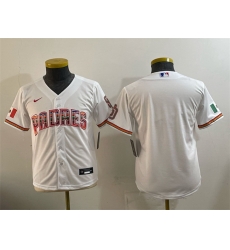 Youth San Diego Padres Blank White Mexico Cool Base Stitched Baseball Jersey Youth San Diego Padres Blank White Mexico Cool Base Stitched Baseball Jersey