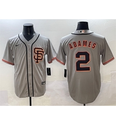 Men San Francisco Giants 2 Willy Adames Grey Cool Base Stitched Baseball Jersey
