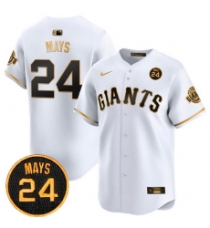 Men San Francisco Giants 24 Willie Mays White Gold Stitched Baseball Jersey Men San Francisco Giants 24 Willie Mays White Gold Stitched Baseball Jersey