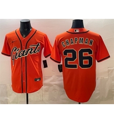 Men San Francisco Giants  26 Matt Chapman Orange Cool Base Stitched Baseball Jersey