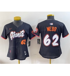 Women San Francisco Giants 62 Logan Webb Anthracite 2025 City Connect Limited Stitched Baseball Jersey