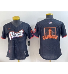 Women San Francisco Giants Team Big Logo Anthracite 2025 City Connect Limited Stitched Baseball Jersey 1