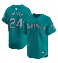 Men Seattle Mariners  24 Ken Griffey Jr  Aqua Alternate Limited Stitched jersey