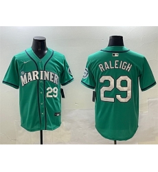 Men Seattle Mariners 29 Cal Raleigh Aqua Limited Stitched Jersey