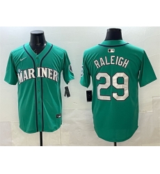 Men Seattle Mariners 29 Cal Raleigh Aqua Limited Stitched jersey