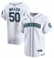Men Seattle Mariners 50 Bryce Miller White Home Limited Stitched Jersey Men Seattle Mariners 50 Bryce Miller White Home Limited Stitched Jersey