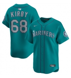 Men Seattle Mariners 68 George Kirby Aqua Limited Stitched Baseball Jersey