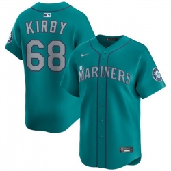 Men Seattle Mariners 68 George Kirby Aqua Limited Stitched Baseball Jersey