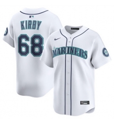 Men Seattle Mariners 68 George Kirby White Home Limited Stitched Baseball Jersey