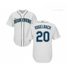 Mens Seattle Mariners 20 Dan Vogelbach Replica White Home Cool Base Baseball Jersey Mens Seattle Mariners 20 Dan Vogelbach Replica White Home Cool Base Baseball Jersey