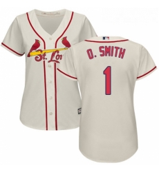 Womens Majestic St Louis Cardinals 1 Ozzie Smith Authentic Cream Alternate Cool Base MLB Jersey Womens Majestic St Louis Cardinals 1 Ozzie Smith Authentic Cream Alternate Cool Base MLB Jersey