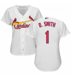 Womens Majestic St Louis Cardinals 1 Ozzie Smith Replica White Home Cool Base MLB Jersey Womens Majestic St Louis Cardinals 1 Ozzie Smith Replica White Home Cool Base MLB Jersey