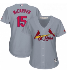 Womens Majestic St Louis Cardinals 15 Tim McCarver Replica Grey Road Cool Base MLB Jersey Womens Majestic St Louis Cardinals 15 Tim McCarver Replica Grey Road Cool Base MLB Jersey