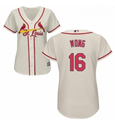 Womens Majestic St Louis Cardinals 16 Kolten Wong Authentic Cream Alternate Cool Base MLB Jersey Womens Majestic St Louis Cardinals 16 Kolten Wong Authentic Cream Alternate Cool Base MLB Jersey