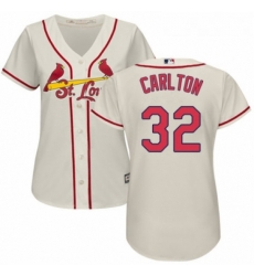 Womens Majestic St Louis Cardinals 32 Steve Carlton Authentic Cream Alternate Cool Base MLB Jersey Womens Majestic St Louis Cardinals 32 Steve Carlton Authentic Cream Alternate Cool Base MLB Jersey