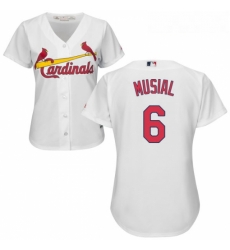 Womens Majestic St Louis Cardinals 6 Stan Musial Replica White Home Cool Base MLB Jersey Womens Majestic St Louis Cardinals 6 Stan Musial Replica White Home Cool Base MLB Jersey