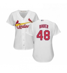 Womens St Louis Cardinals 48 Harrison Bader Replica White Home Cool Base Baseball Jersey Womens St Louis Cardinals 48 Harrison Bader Replica White Home Cool Base Baseball Jersey