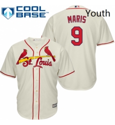 Youth Majestic St Louis Cardinals 9 Roger Maris Replica Cream Alternate Cool Base MLB Jersey Youth Majestic St Louis Cardinals 9 Roger Maris Replica Cream Alternate Cool Base MLB Jersey